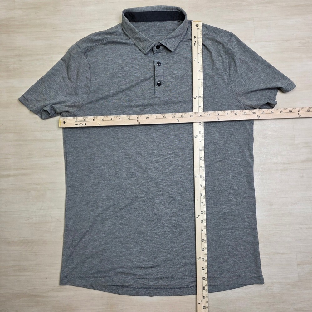 lululemon athletica Heather Gray Short Sleeve Polo - Picture 4 of 5